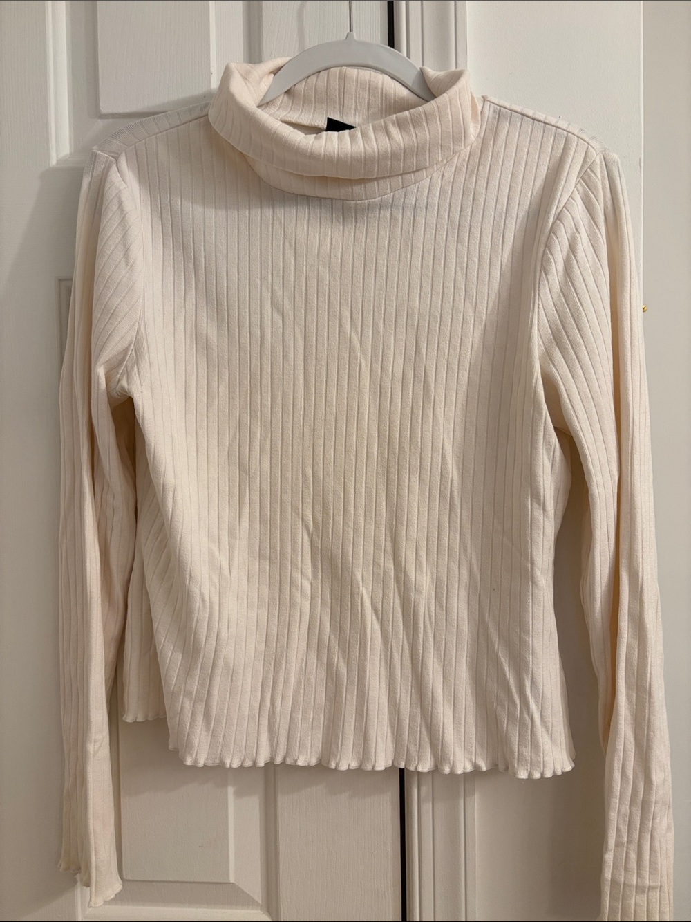 wild fable Cream Ribbed Turtleneck Pullover